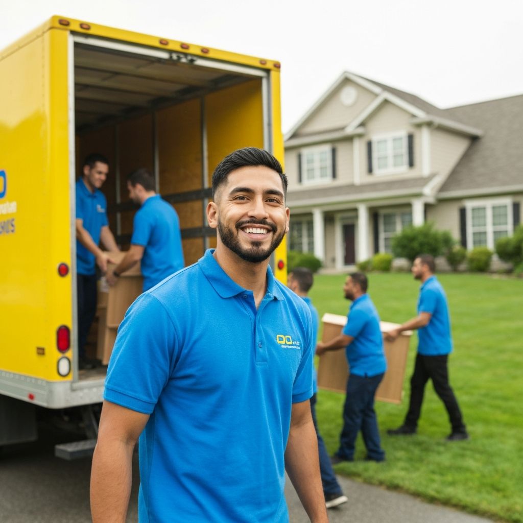 Professional movers from How High Junk Removal & Moving carefully loading furniture into moving truck